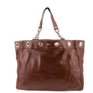 Gucci Positano Brown Leather Tote Bag Authentic